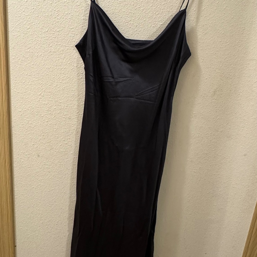 Grey cowl neck slip dress from Express